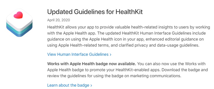 苹果 HealthKit 准则更新：为用户提供健康启示