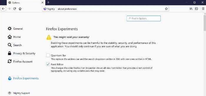 Firefox 79将引入实验功能选项 允许用户测试未发布的功能