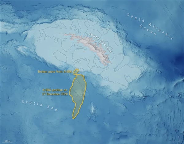 曾经世界上最大的南极冰山融化:水量约为一万个西湖
