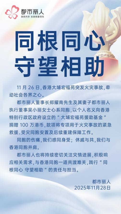 都市丽人17年公益路，百万善款照亮香港灾后希望